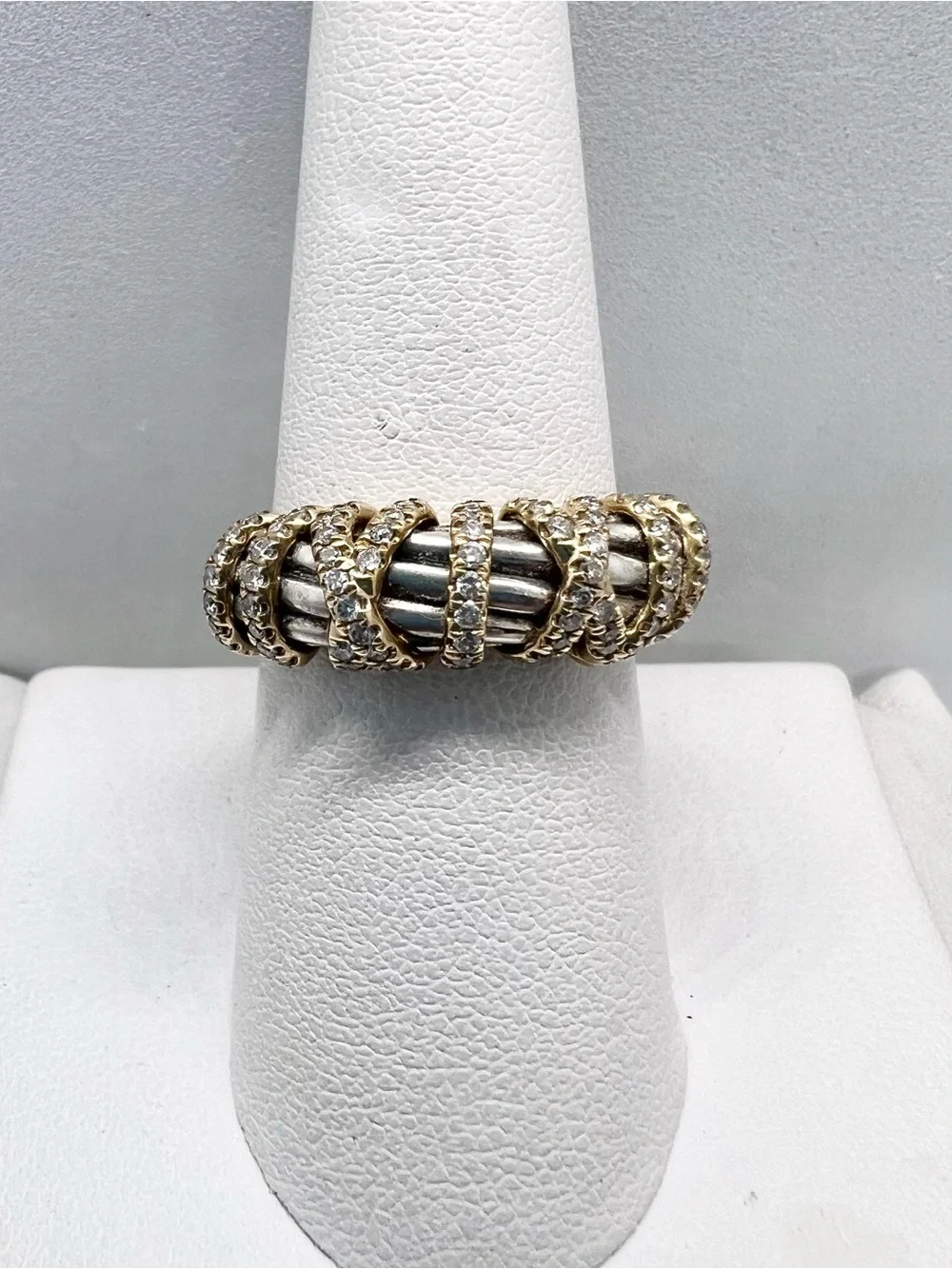 David Yurman Helena Ring Sterling Silver with 18K Yellow Gold and Diamonds